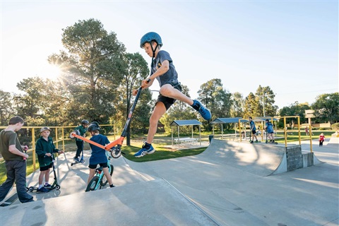 Action at Coleambally Skate Park.