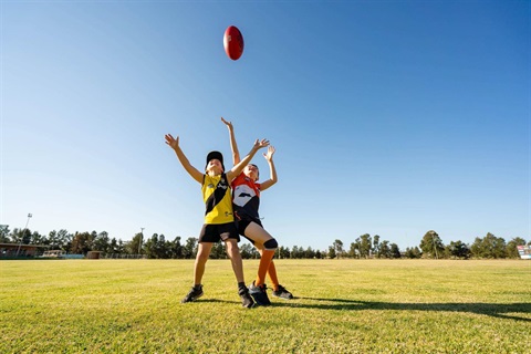 Coleambally boys playing football