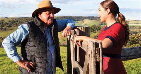 Service NSW staff member with farmer