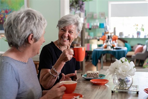 Older women having coffee